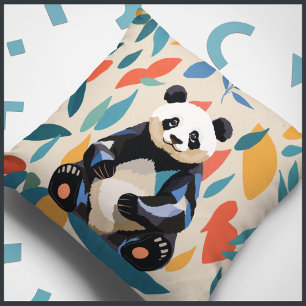 Coussin Couleur assis Panda Ours Matisse Inspiré
