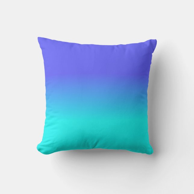 Coussin Couleur au néon bleue et lumineuse au néon F (Recto)