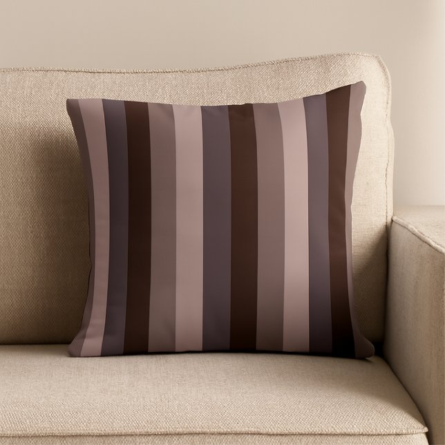 Coussin Couleur Aubergine Rayures Intemporelles (Créateur téléchargé)
