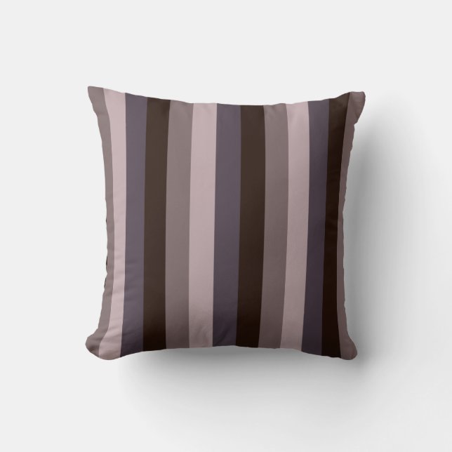 Coussin Couleur Aubergine Rayures Intemporelles (Recto)