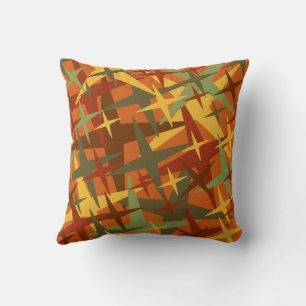 Coussin Couleur automne amusant avec étoiles