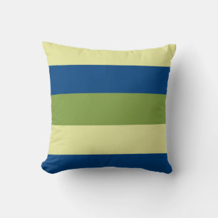 Coussin Couleur Bleu Vert clair Jaune Retro Bandes