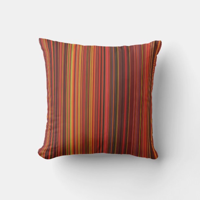 Coussin Couleur chaude - Style tendance - Motif en bande (Recto)