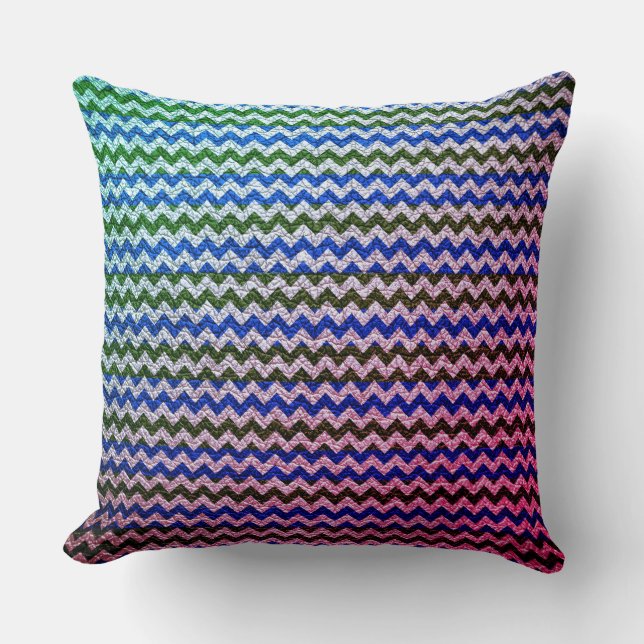 Coussin Couleur Chevron Stripes Cuir Look #76 (Recto)
