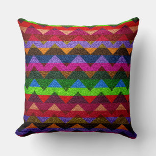 Coussin Couleur Chevron Stripes look Cuir