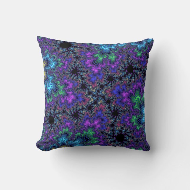 Coussin Couleur d'aquarelle violette personnalisée Échelle (Recto)