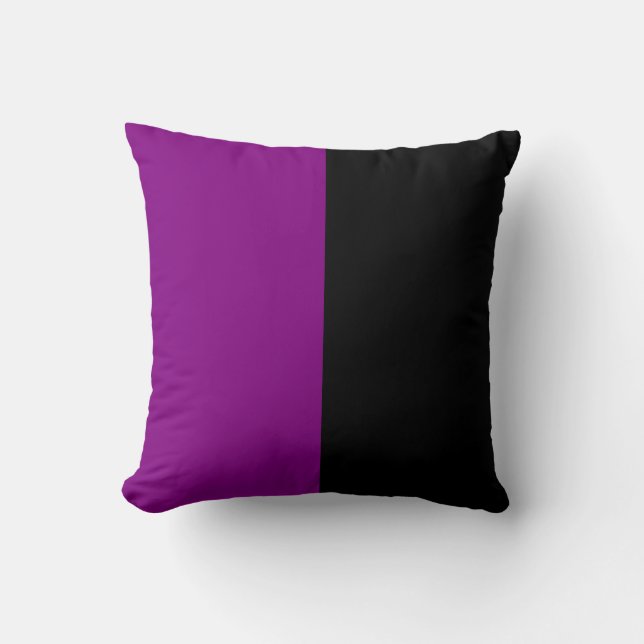 Coussin Couleur de fractionnement noire et violette (Recto)