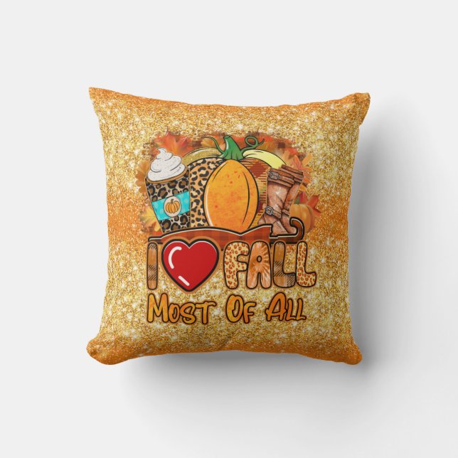 Coussin Couleur de la Personnaliser d'automne de l'amour (Recto)