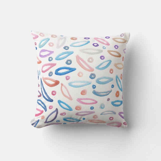 Coussin couleur de l'eau peinte abstraite (Recto)