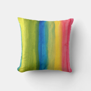 Coussin couleur de l'eau peinte abstraite