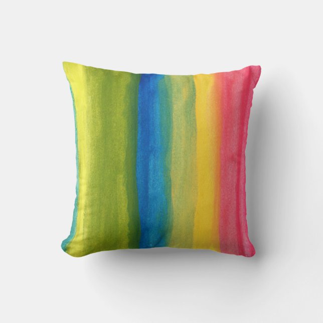 Coussin couleur de l'eau peinte abstraite (Recto)