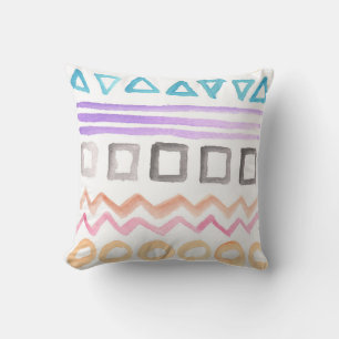 Coussin couleur de l'eau peinte abstraite