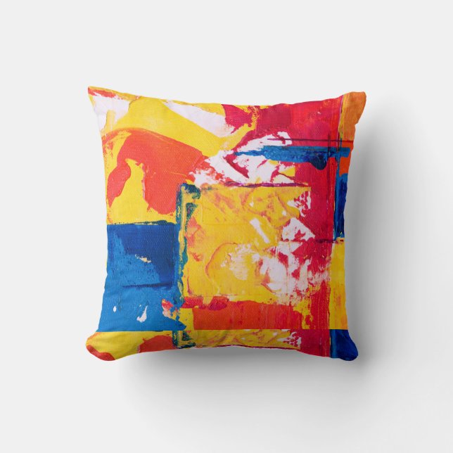 Coussin Couleur d'eau abstraite Vibrante  (Recto)