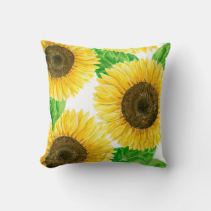 Coussin Couleur d'eau des fleurs de soleil