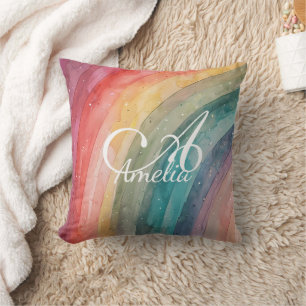 Coussin Couleur d'eau douce Personnalisée Arc-en-ciel