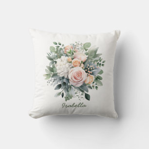 Coussin Couleur d'eau douce personnalisée Eucalyptus Rose