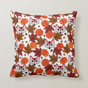 Coussin Couleur d'eau Maple Leaf Citrouille Acorn Chat Fox