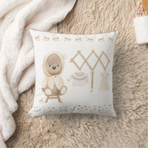 Coussin Couleur d'eau mignonne Teddy Bear Nursery Décor