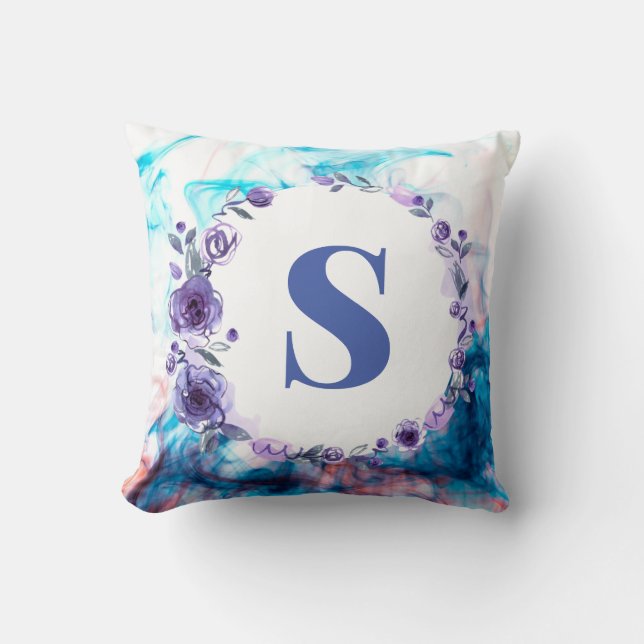 Coussin Couleur d'eau personnalisée arrière - plan lancer  (Recto)