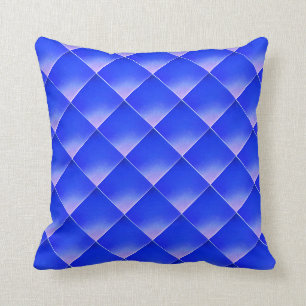 Coussin Couleur d'eau rose vif et bleu plaid moderne
