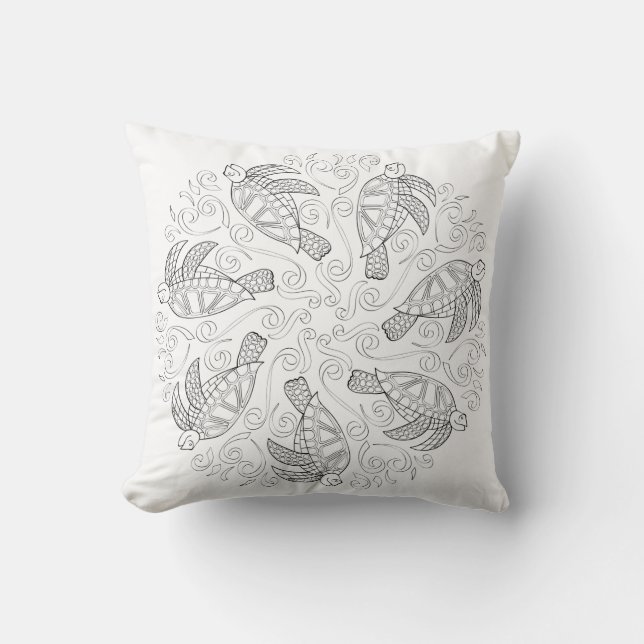 Coussin Couleur d'éclaboussure de tortue de mer des (Recto)