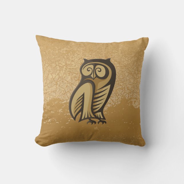 Coussin Couleur du symbole de hibou (Recto)