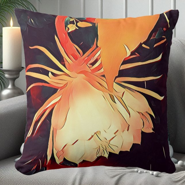 Coussin Couleur exotique Bramha Lotus Floral (Exotic Flower White Bramha Lotus Floral Spiritual Throw Pillow)