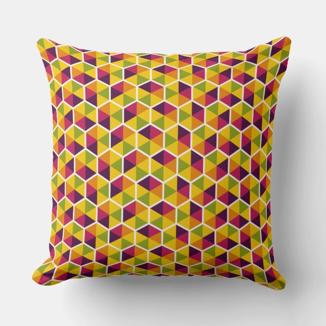 Coussin Couleur géométrique Motif d'abeilles 01 (Recto)