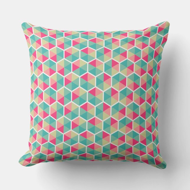 Coussin Couleur géométrique Motif d'abeilles 02 (Recto)