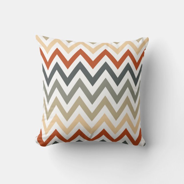 Coussin Couleur grise orange de dessins géométriques de (Recto)