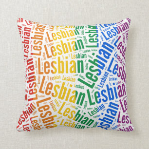 COUSSIN COULEUR LESBIENNE DE MOTIF DE MOT