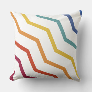 Coussin Couleur Motif Zigzag Jeu d'oreiller
