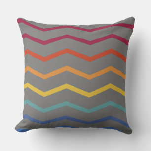 Coussin Couleur Motif Zigzag Jeu d'oreiller