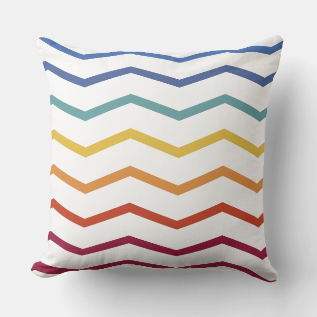 Coussin Couleur Motif Zigzag Jeu d'oreiller (Recto)