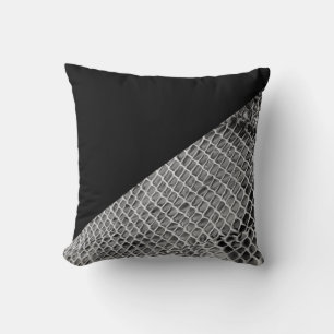 Coussin Couleur noire moderne bloc & peau de serpent
