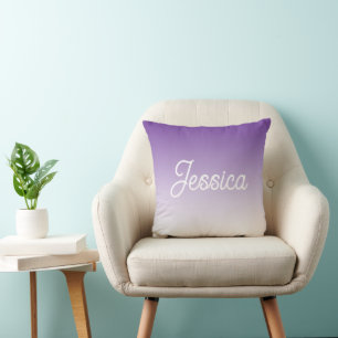 Coussin Couleur ombrée violette (modifiable) et votre text