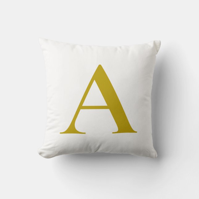 Coussin Couleur or Monogramme Initial Lettre Simple (Recto)