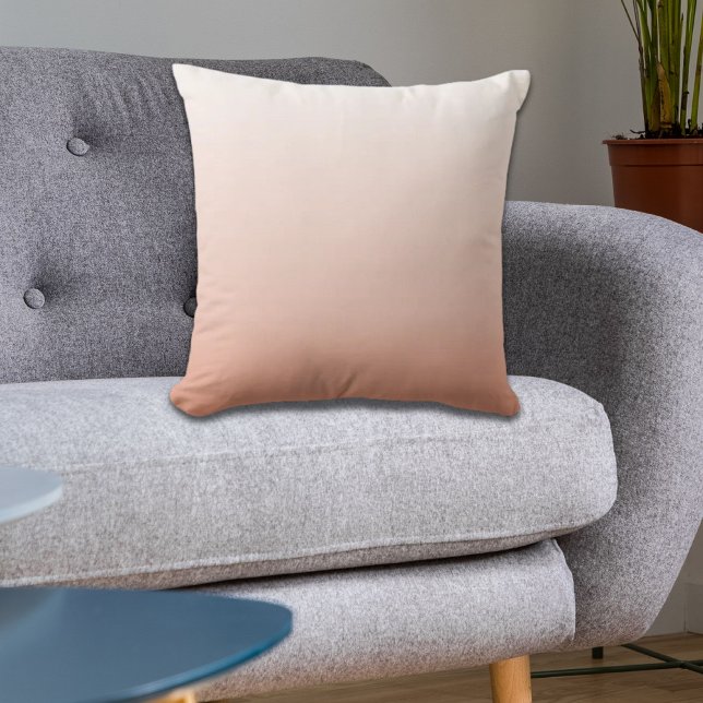 Coussin couleur pastel printanier rose pâle (spring pastel color blush peach ombre dusty pink throw pillow)