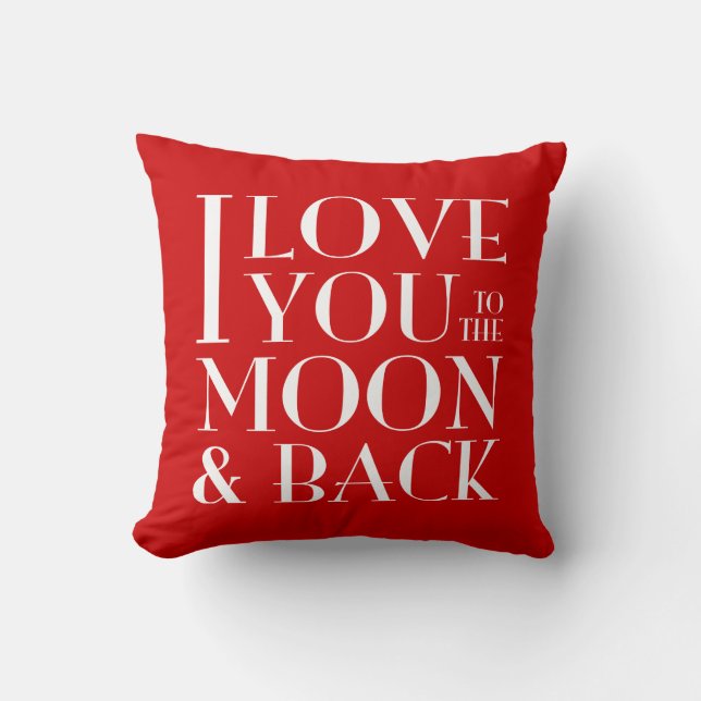 Coussin Couleur personnalisée Je t'aime à la lune & retour (Recto)