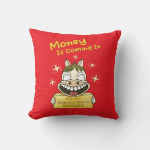 Coussin couleur personnalisée_l'argent arrive   poney chan