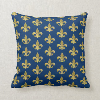 Coussin Couleur personnalisée, or Fleur de lis