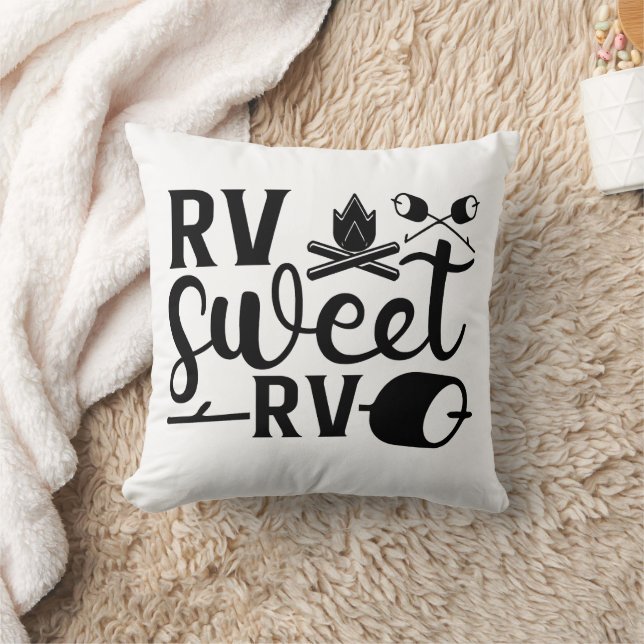 Coussin COULEUR PERSONNALISÉE RV Sweet RV Camping (Couverture)