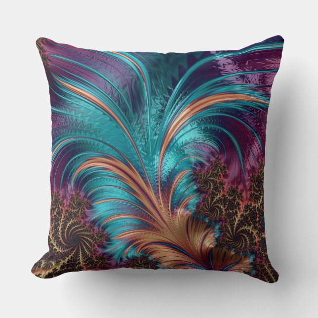 Coussin Couleur Plumes fractées multi-couleurs (Recto)