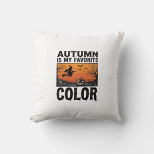Coussin Couleur préférée d'automne Halloween Citrouille Ve