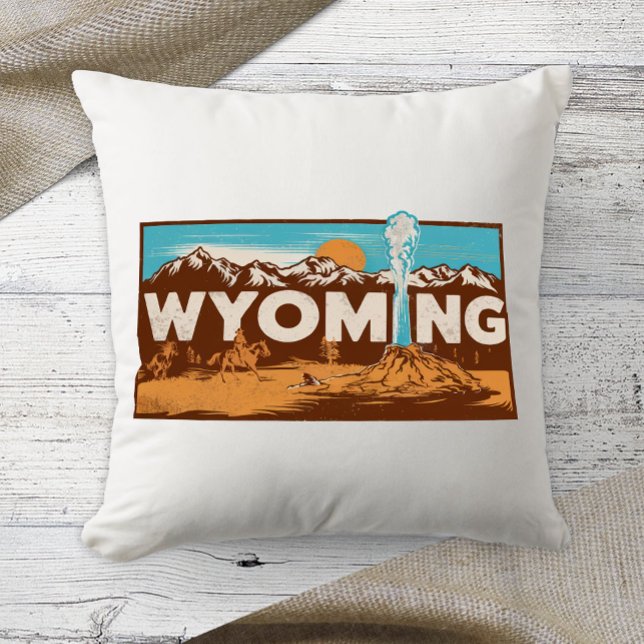 Coussin Couleur Rétro Wyoming État D'origine (Créateur téléchargé)