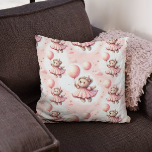Coussin Couleur rose pastel de l'ours en tourbe