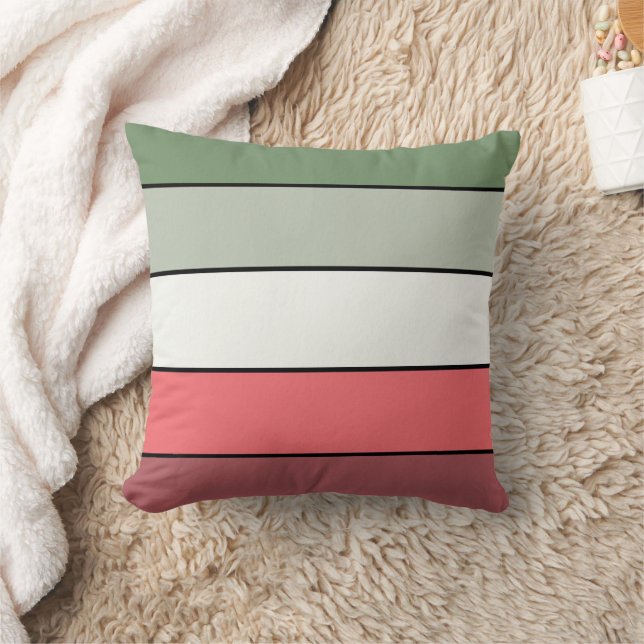 Coussin Couleur Rouge Blanc Vert Noël Sur Papier Texté (Couverture)