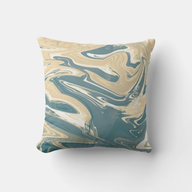 Coussin Couleur sobre. Bleu et orange (Recto)