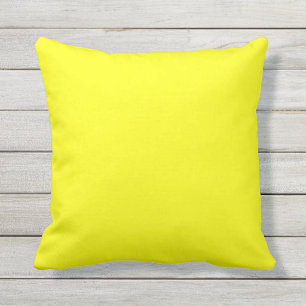 Coussin Couleur solide, jaune, Citron Plain moderne