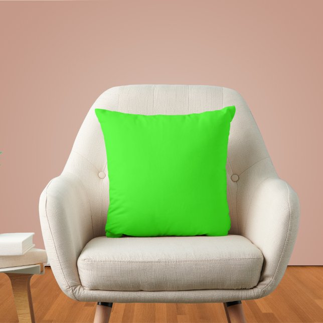 Coussin Couleur solide verte néon (Créateur téléchargé)
